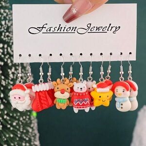 Christmas Earrings Set of 6
